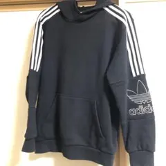 adidas ブラック パーカー 3本ライン