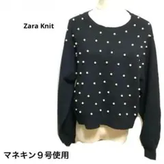 Zara Knit 【ザラ】　パール装飾　ニットセーター　ボリュームスリーブ