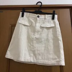 アイボリー コーデュロイ ミニスカート