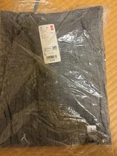 新品　ユニクロ　ウォッシャブルニットケーブルパンツ　グレー　UNIQLO L
