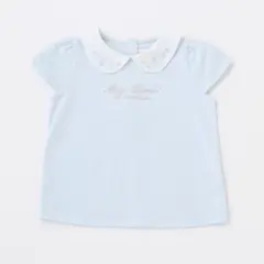 【未使用】メゾピアノ mezzo piano 花刺しゅう衿つき Tシャツ　130
