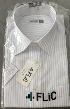 FLIC 半袖 ストライプ ドレスシャツ S ワイシャツ 新社会人 新入社員
