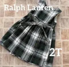 Ralph Lauren グリーンチェック ワンピース 2/2T