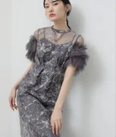 【新品タグ付き】kana チュールフリルスリーブ　結婚式 ドレス