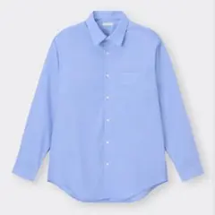 GU ブロードシャツ 長袖 ブルー ユニセックス Sサイズ