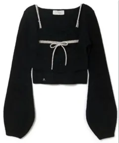 andmary Sharon ribbon tops black - メルカリ