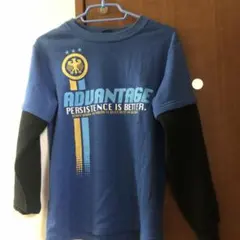 150cm長袖カットソー 青と黒☆裏起毛