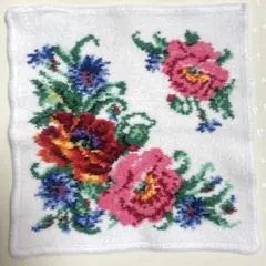 フェイラー タオルハンカチ シュニール織り ホワイト 花柄 フラワー