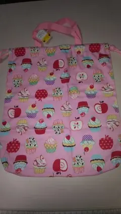 スイーツ柄ドローストリング手提げバッグ新品
