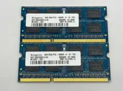 ノートPC用メモリ 4GB×2 (合計8GB) PC3-10600S