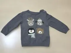 H&M 秋冬 動物柄 ニット 80cm