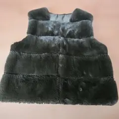 ファーベスト ジレ ブラウン　pleasing　ファー　モコモコ　カーキ