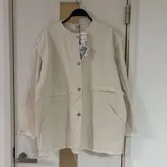 しまむら　FlashBlue ノーカラー2wayジャケット　M