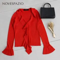 NOVESPAZIO 日本製　フリル　カーディガン　ラメ