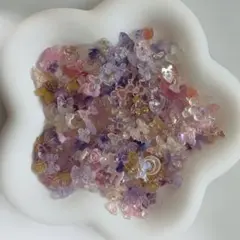 【50個】ゴールドパープル素材mix ネイルパーツ　まとめ売り　量産　デコパーツ