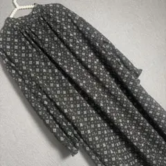 GLOBAL WORK グローバルワーク 幾何学模様 長袖シャツワンピース