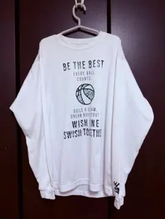 ポ*郎様 バスケットボール長袖Tシャツ L ホワイト