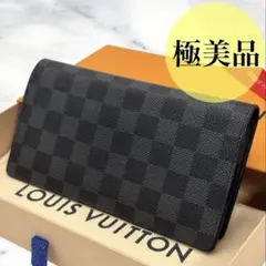 極美品　ルイヴィトン　ダミエ　グラフィット　ポルトフォイユ　ブラザ　財布　メンズ