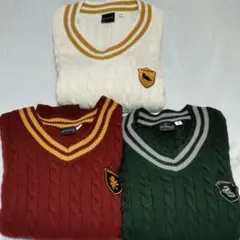 ハリポタ　GU 　ケーブルニットセーター　サイズL　３点セットまとめ売り