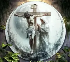 イエス・キリスト　プレイハンドブリキ看板　ロザリオ　十字架　コラソン