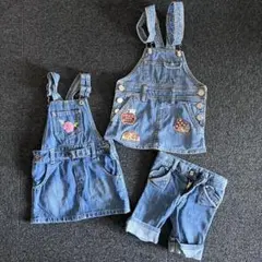 【OshKosh 入り】女の子デニム3点セット 80〜100
