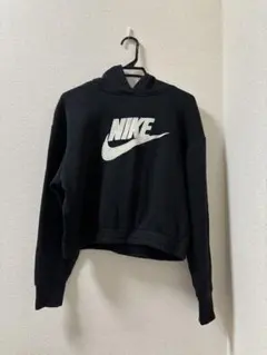 Nike フード付きパーカー Lサイズ 黒 クロップド　ショート丈