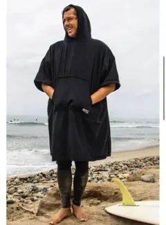 captain fin co. キャプテンフィン フード付きタオルポンチョ 黒