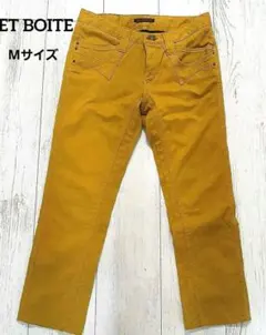 【ET BOITEエボワット】美品☆ 日本製 マスタード レディースパンツ　Mのサムネイル