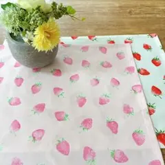 30×40いちご柄♡ランチョンマット2枚セット　給食ナフキン　女の子