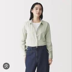 無印良品　洗いざらし　ブロードレギュラーカラー長袖シャツ