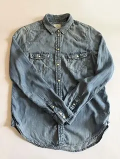 日本撤退American Eagle デニムスリムフィットシャツ 長袖　XSのサムネイル