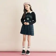 メゾピアノジュニアmezzo piano juniorプリーツスカパン　チェック