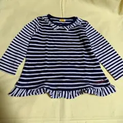 Moujonjon 袖切り替えボーダーTシャツ 80cm