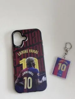 ① ラミン・ヤマル選手 iPhone17用スマホケースとキーホルダーセット