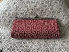 赤い花模様の和装用バッグ横24cm