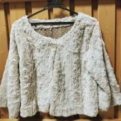 アイボリー ファーショートジャケット