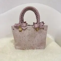 Lecriativeレクリエイティブ⭐︎ラメツイード&ラインストーントートバッグのサムネイル