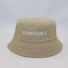 ESSENTIALS 刺繍ロゴ カーキ ハット