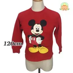 Disney ミッキーマウス トレーナー 120 赤 長袖 キッズ