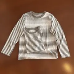 【新品・美品】無印　ストライプ長袖Tシャツセット（M）　２枚