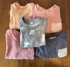 女の子　80cm 裏起毛なし長袖トレーナー5枚セット　まとめ売り