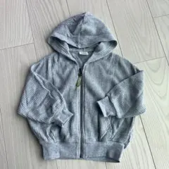 春夏　BREEZE グレー ジップアップパーカー 90