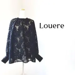 【Louere 】ルエレ　花柄　シースルー長袖トップス　ブラックのサムネイル