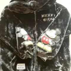 レディースMICKEY MOUSE 耳付きフリースパーカー　暖かいフリーサイズ