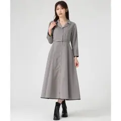 MISCH MASCH テーラー襟配色ワンピース グレー Mサイズ