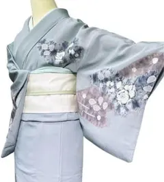 aiueo55【新品未使用しつけ付極美品】訪問着フルセット　辻ヶ花　銀通し 新品 未使用品 作家物 絞り染め【辻ヶ花 】訪問着 正絹 袷 s778