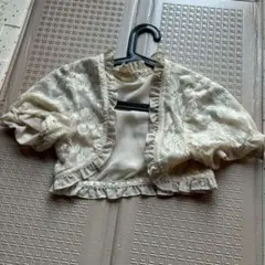 d*3様 ベージュ レース カーディガン 半袖