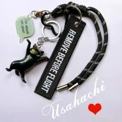 じゃらじゃらキーホルダー　バッグチャーム　キーチャーム　パラコード　ネコ　15C