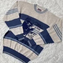 【c4625】FILANT ニット セーター 長袖　麻混　クリーム色