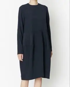 YOKOCHAN ヨーコチャン Hラインパールドレス ワンピース ネイビー 40